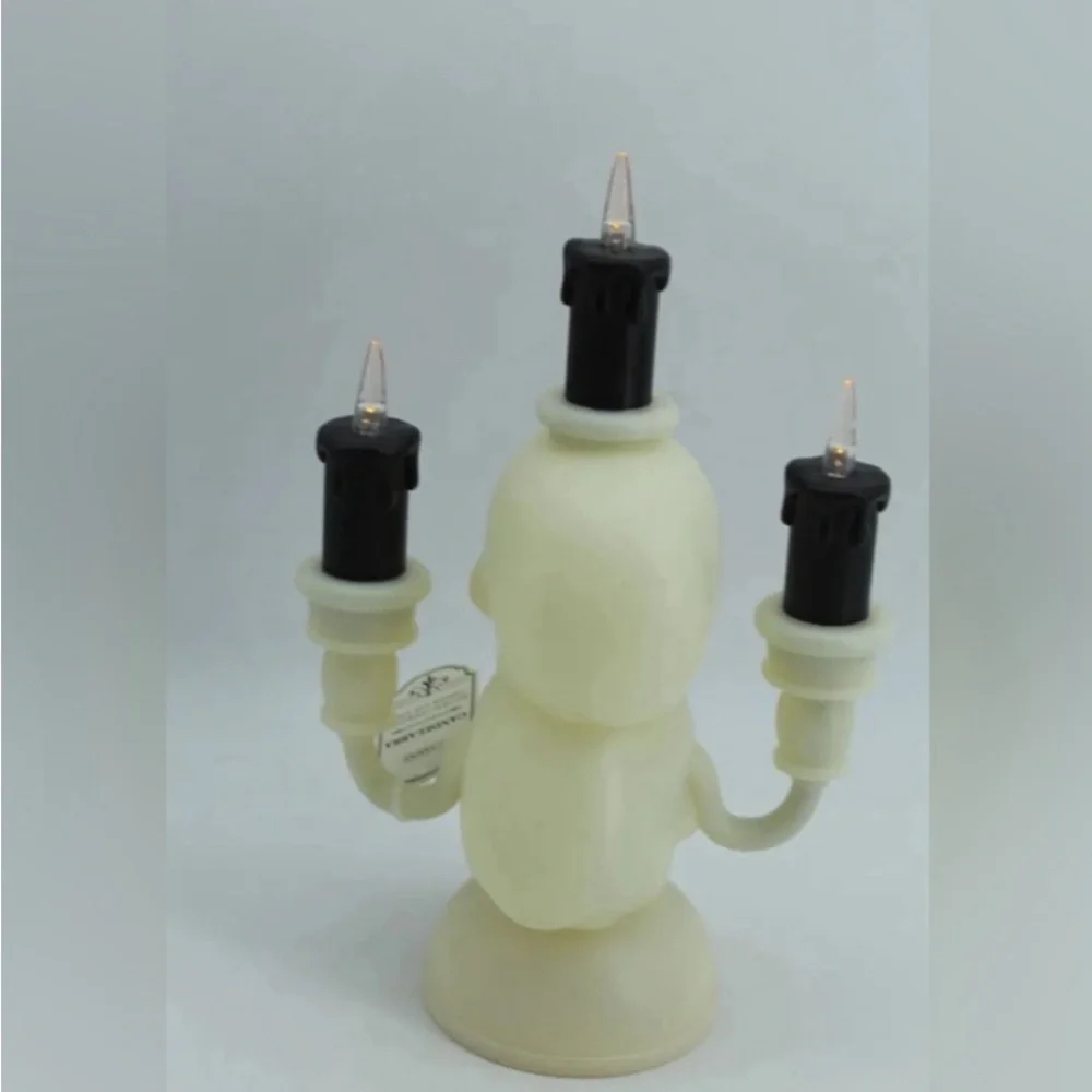 Target Light Up Skull Candelabra Halloween Decor NWT